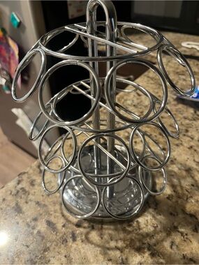K-Cup Holder Stand, Chrome, Spins/Rotates, Fits 27 Pods